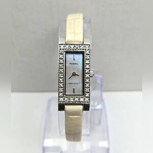 Fossil Arkitekt FS2864 Womens Quartz Watch New Battery Silver Tone MOP Dial